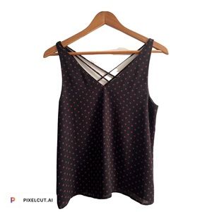 Express Red & Black Sleeveless Top